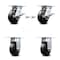 Service Caster 5 Inch Rubber on Steel Caster Brakes/Swivel Locks and 2 Rigid SCC, 2PK SCC-35S520-RSB-SLB-BSL-2-R-2 - alternate 1